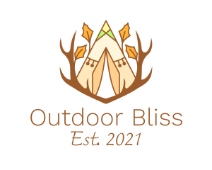 Forest Camping Tent  logo design