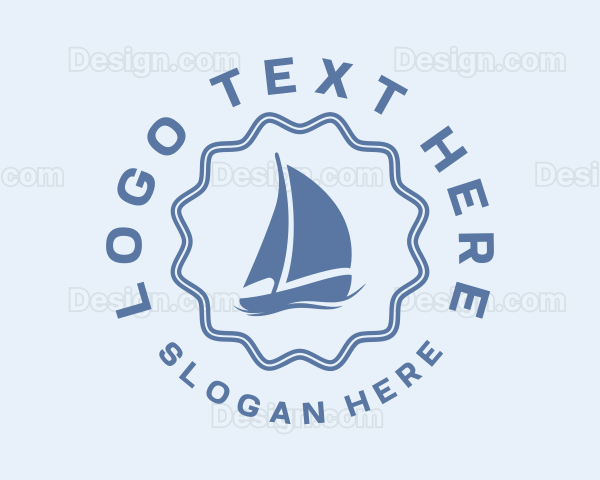 Blue Nautical Sailboat Logo