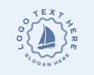 Blue Nautical Sailboat logo