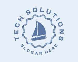 Blue Nautical Sailboat logo