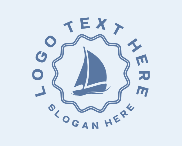 Blue Nautical Sailboat logo