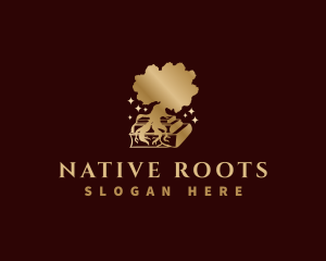 Tree Root Book logo design