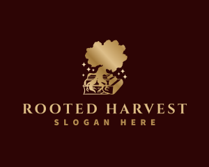 Tree Root Book logo design