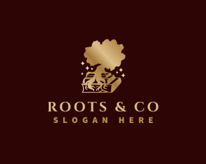 Tree Root Book logo design