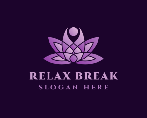 Violet Relaxing Lotus logo design