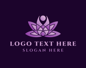 Pilates - Violet Relaxing Lotus logo design