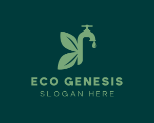 Eco Butterfly Faucet logo design