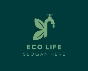 Eco Butterfly Faucet logo design