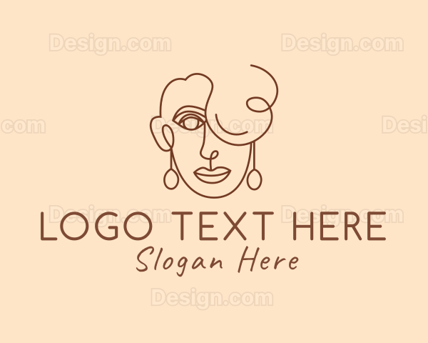 Fashionista Boho Woman Face Logo