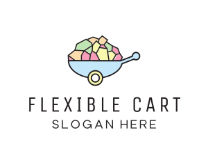 Colorful Stone Wheelbarrow  logo design