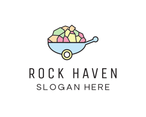 Colorful Stone Wheelbarrow  logo design