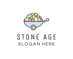 Colorful Stone Wheelbarrow  logo design