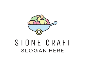 Colorful Stone Wheelbarrow  logo design