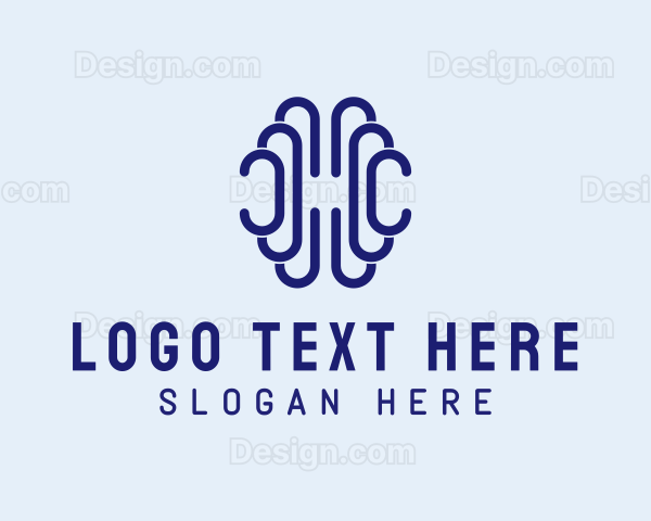 Abstract Minimalist Brain Logo