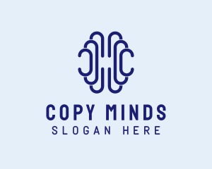 Abstract Minimalist Brain logo design