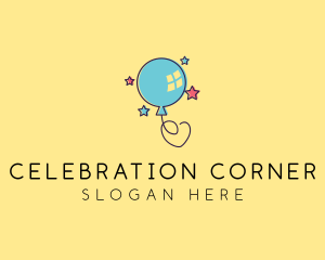 Balloon Party Celebration logo design