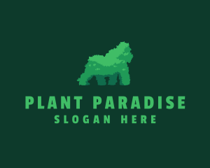 Gorilla Topiary Plant logo design