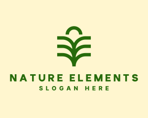 Nature Palm Leaf  logo design