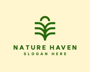 Nature Palm Leaf  logo design