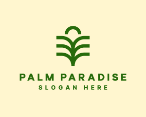 Nature Palm Leaf  logo design