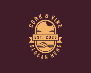 Sunset Hipster Vacation logo design