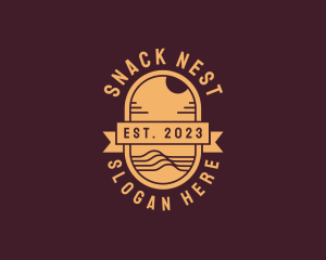 Sunset Hipster Vacation logo design