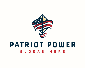 American Patriotic Flag logo design