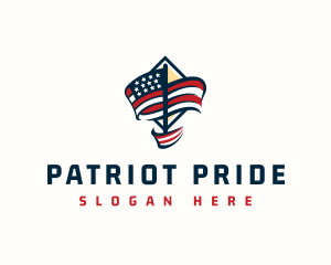 American Patriotic Flag logo design