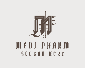 Brown Calligraphy Letter M  logo design