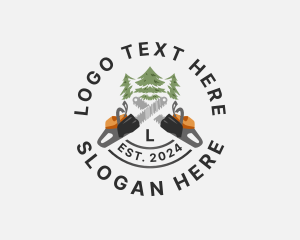 Tree Logging Chainsaw Logo