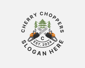 Tree Logging Chainsaw logo design