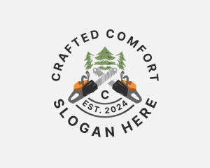 Tree Logging Chainsaw logo design