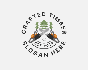 Tree Logging Chainsaw logo design