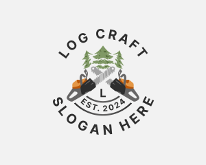 Tree Logging Chainsaw logo design