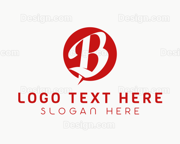 Bold Round Business Letter B Logo