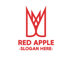 Red Sharp Crown logo design