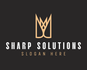 Red Sharp Crown logo design