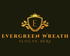 Wreath Crown Shield logo design