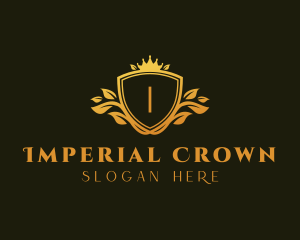 Wreath Crown Shield logo design