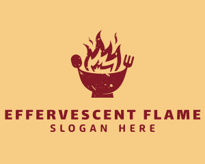 Flame Cutlery Bowl logo design