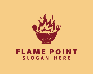 Flame Cutlery Bowl logo design