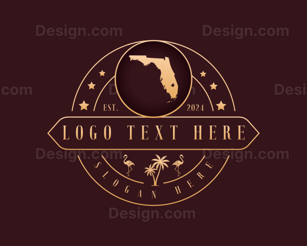 Florida Map Tourism Logo