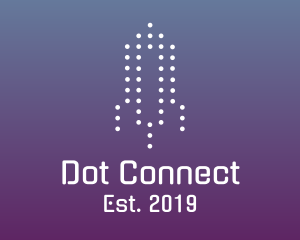Minimalist Dot Rocket logo