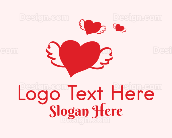 Romantic Flying Heart Logo
