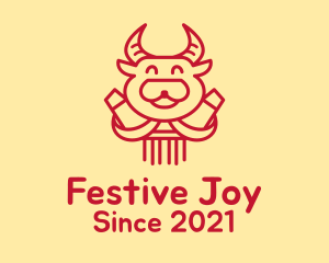 Festive Ox Head logo design