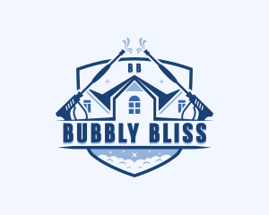 Water Bubbles Pressure Washer logo design