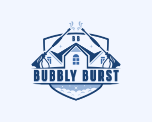 Water Bubbles Pressure Washer logo design