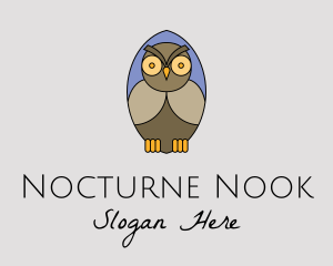 Nocturnal Owl Bird  logo design