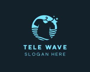 Wave Shirt Cleaning logo design