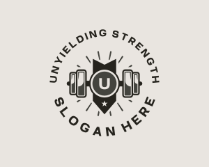 Gym Barbell Fitness logo design